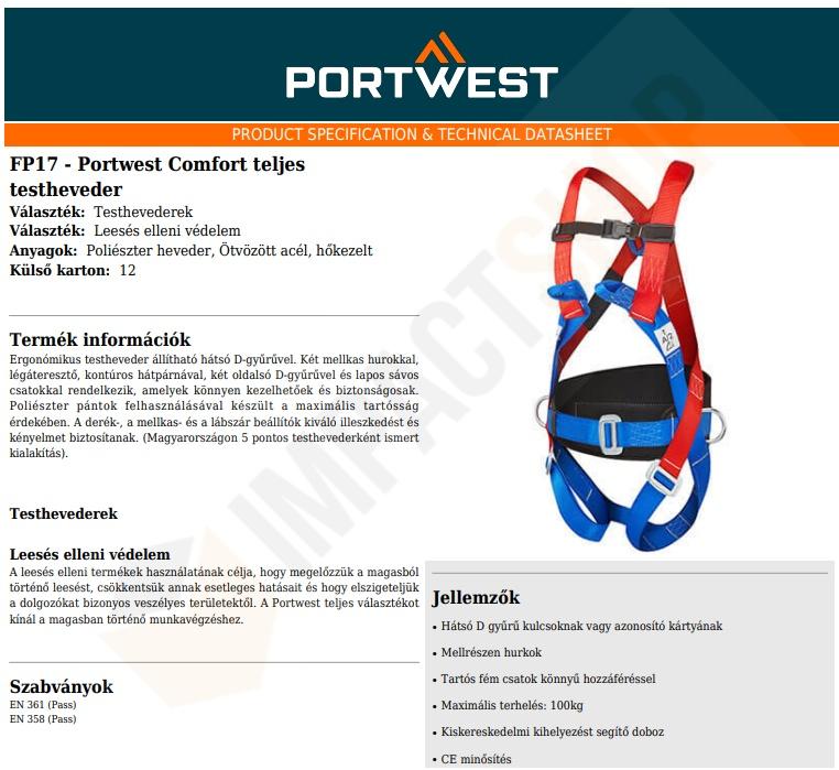 Portwest FP17 adatlap
