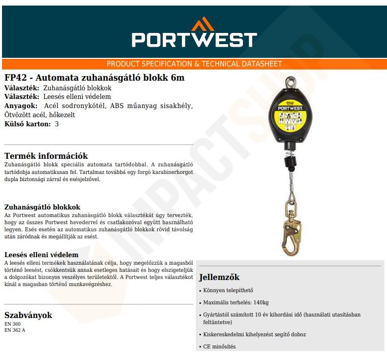 Portwest FP42 adatlap