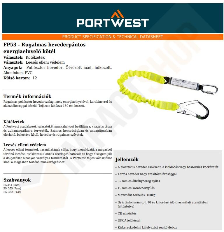 Portwest FP53 adatlap
