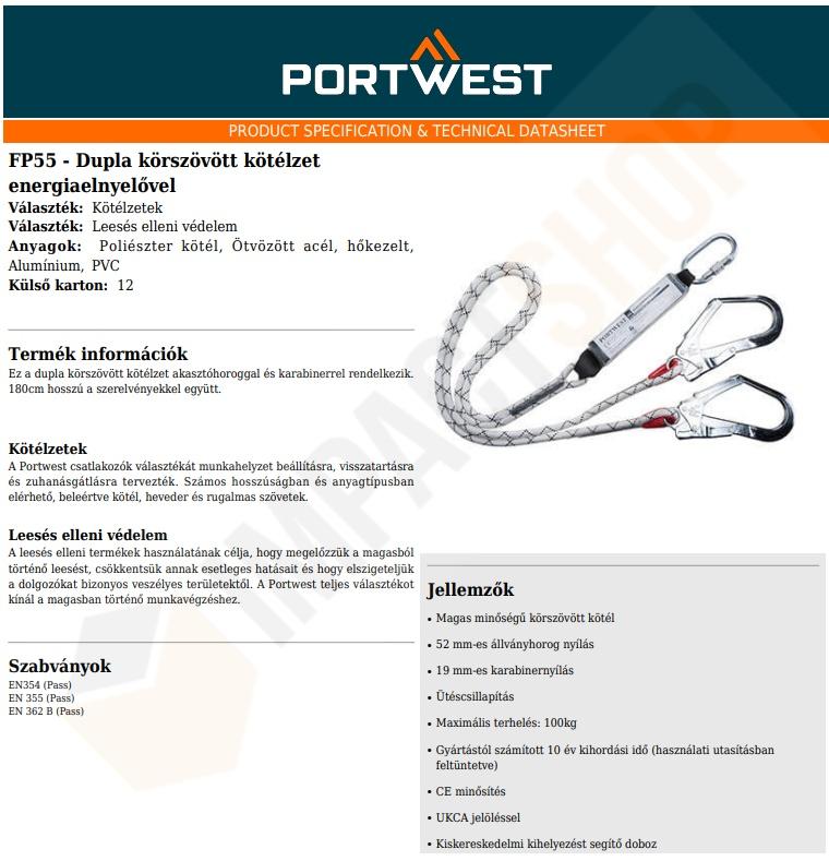 Portwest FP55 adatlap