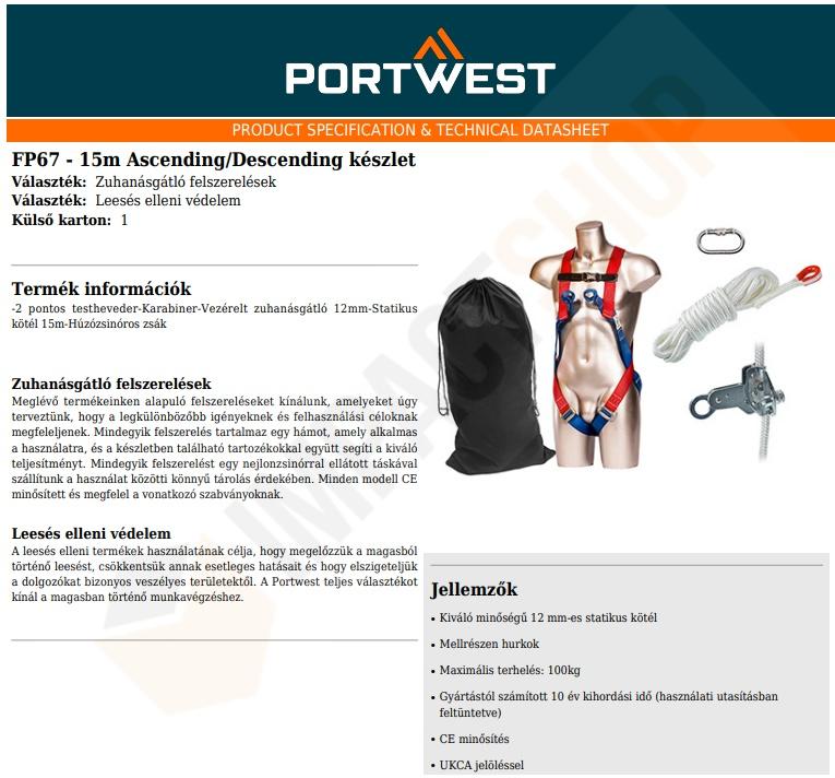 Portwest FP67 adatlap
