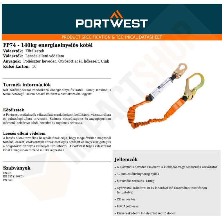Portwest FP74 adatlap
