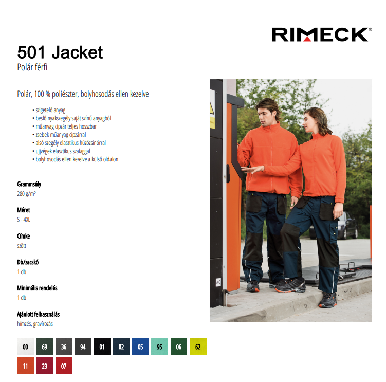 Rimeck 501 polár dzseki adatlap