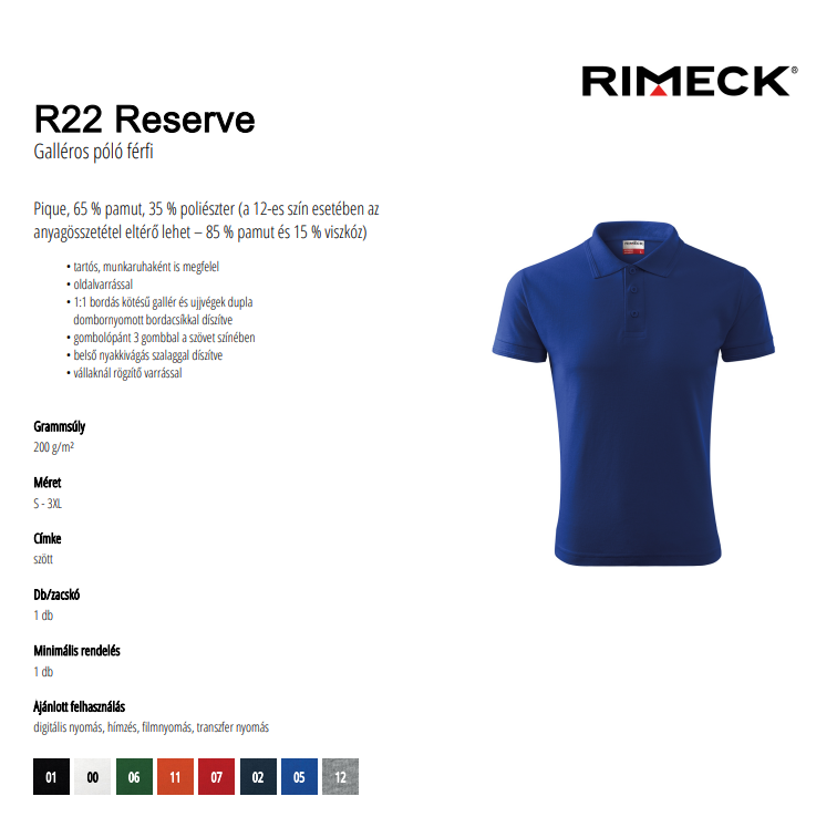 Rimeck R22 adatlap