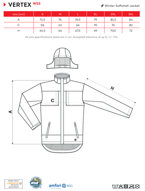 Rimeck W55 mérettáblázat